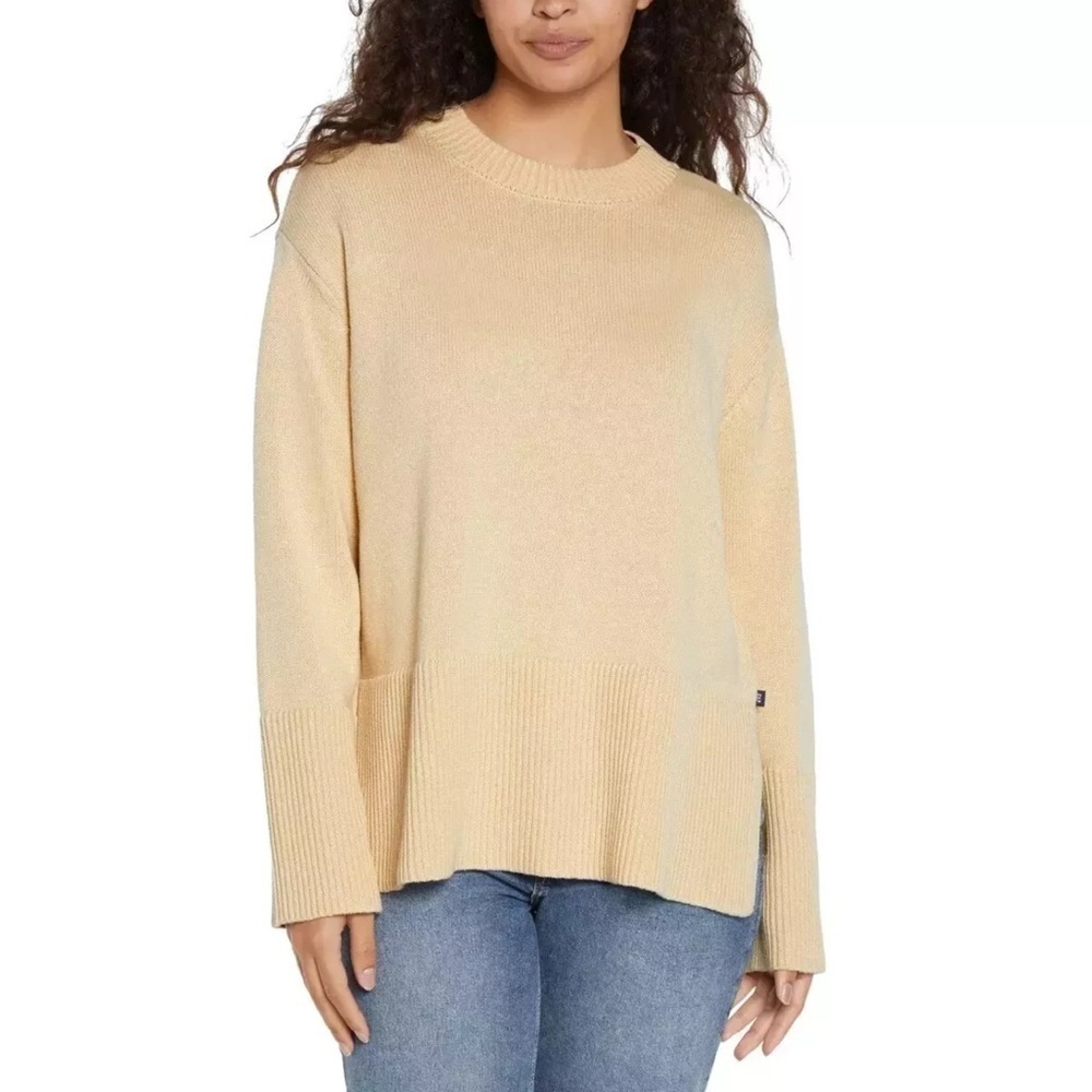Gap, Women's Knit Cotton Sweater Large Pull over Long Sleeve Taupe 100% Cotton